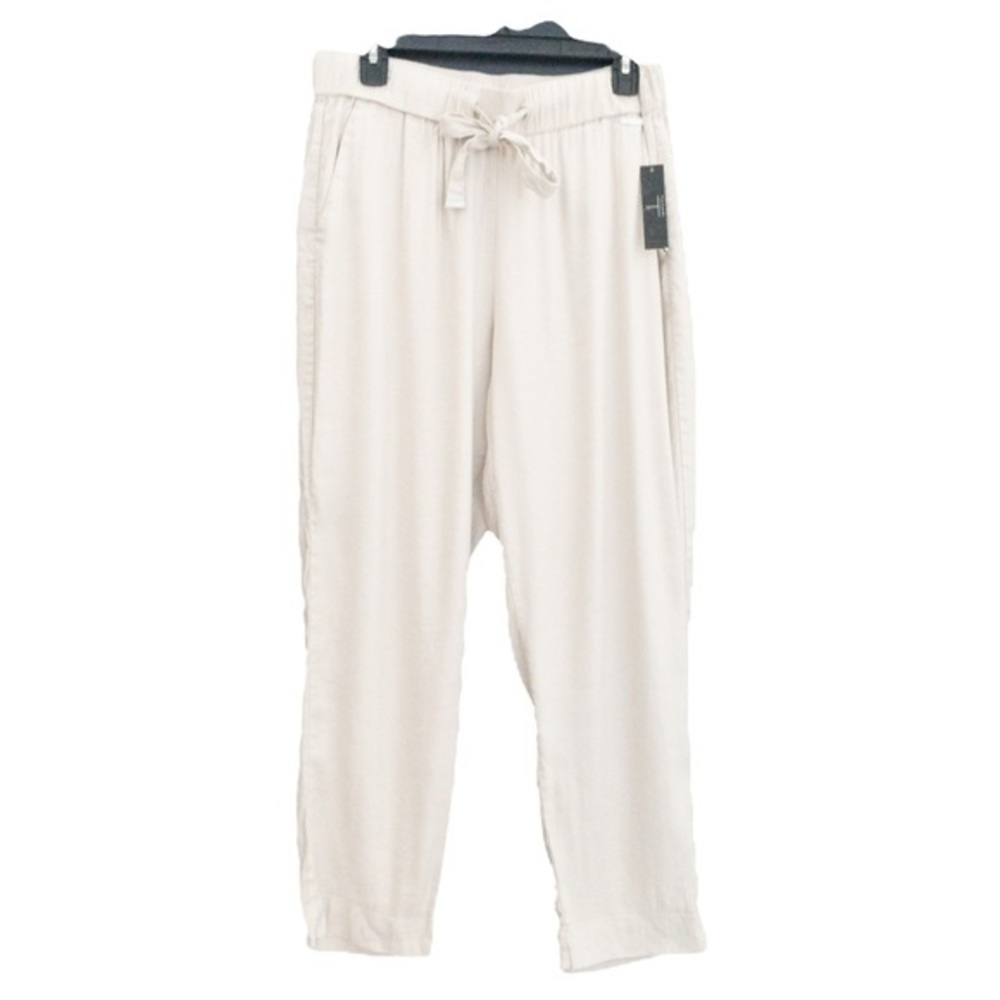T TAHARI Pull On Cropped Linen Blend Pants - Size Medium - Picture 4 of 4